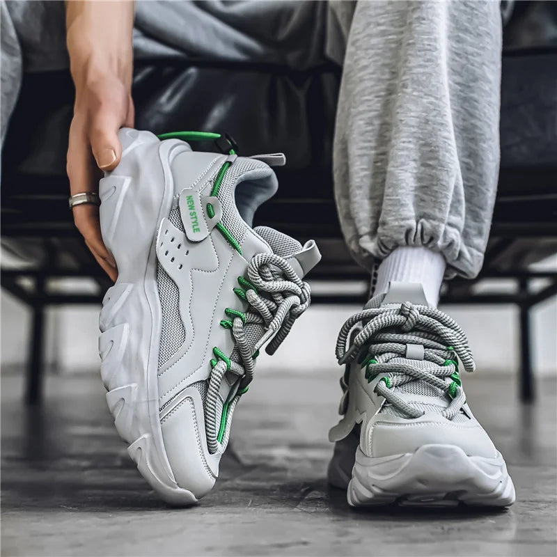 Breathable Thick-Soled Casual Sneakers – Outdoor Running & Tennis Shoes